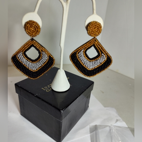 Fashion Jewelry Jewelry - Jungle Vibe  Beaded Earrings in Black, Gold, and Silver Nwot